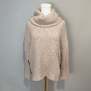 BCBG MaxAzria Cowl Neck Chunky Cable Knit Sweater Size XS